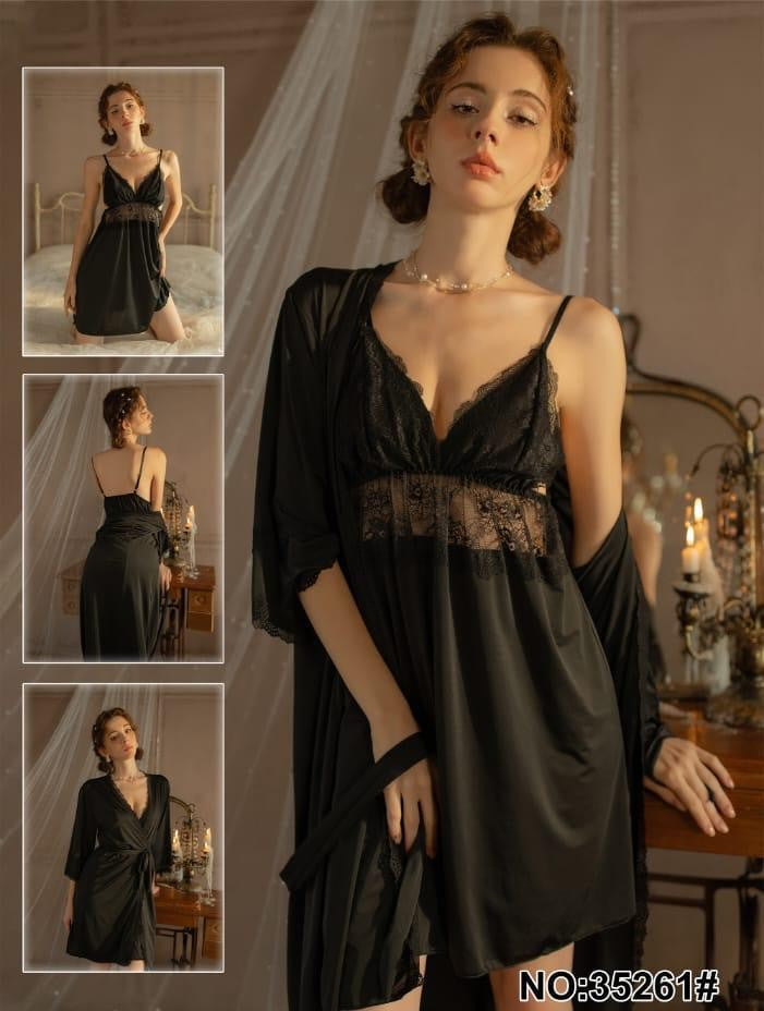 Black Ivory Lace Set